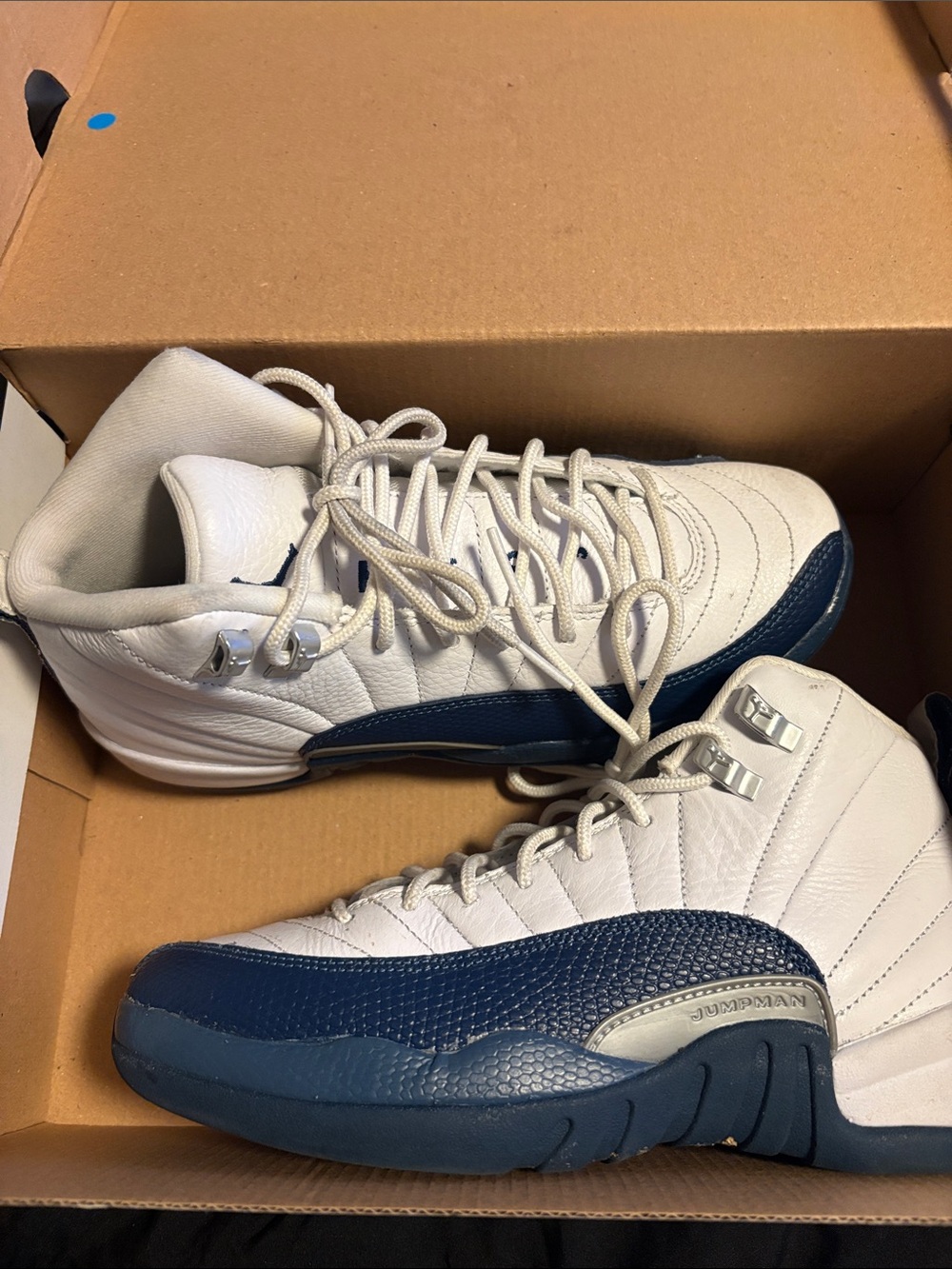 Jump White and Navy High-Top Sneakers